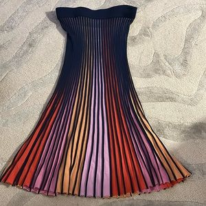 Neiman Marcus Pleated Colorful Skirt